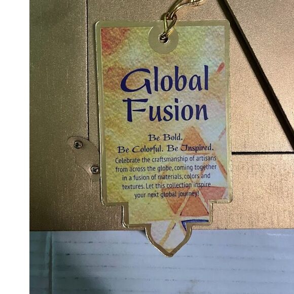 NWT Global Fusion "Fly by Night" Bohochic Colorful Beaded 5" x 7" Photo Frame - Picture 3 of 4